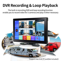 Moniteur DVR 10,1 pouces pour camion avec écran quadruple 5 canaux, caméra de recul et kit de suivi d'alarme BSD, enregistreur DVR pour camion