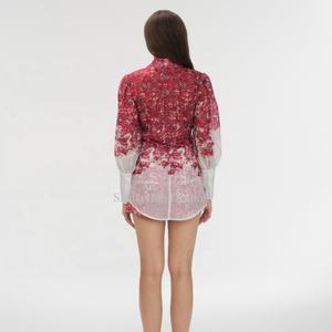 Camisa Ligera Estampada con Diseño Personalizado 2025, Blusa Informal de Gasa para Mujer, Tops Largos - Product Image 2