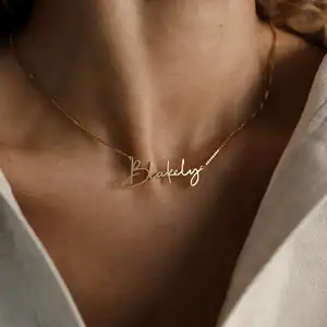 Пользовательские моды золотое имя ожерелье ручной работы ювелирные изделия персонализированные минималистский Ожерелье