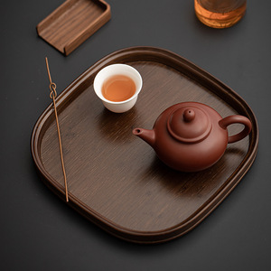 Bamboo <b>Tea</b> <b>Tray</b> Oval Square Shape Multifunctional Serving <b>Tray</b> For <b>Tea</b> Brewing Fruit Storage Dry Brewing Use - Product Image 3