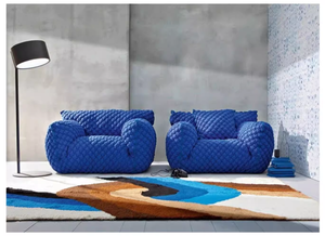 Poltrona Singola Samyam <span class=keywords><strong>Molto</strong></span> Morbida e Confortevole, Divano di Lusso Esclusivo in Colore Blu - Product Image 3