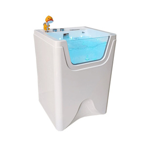 Petite <span class=keywords><strong>baignoire</strong></span> pour animaux de compagnie (chats et chiens) avec lumière LED à bulles, 10 niveaux de réglage, écran tactile pour massage des animaux - Product Image 4