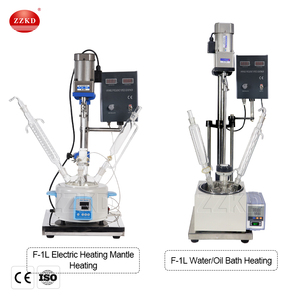 Réacteur en verre de 1 L, réacteur en verre à simple paroi agité par mélangeur, utilisé pour la synthèse de matériaux et la distillation - Product Image 6