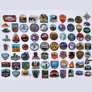 Custom Outdoor Nature Heat Press LOGO Badges Embroidered Patch <b>Sew</b> Iron on Clothing Patches Custom Embroidery Patch for Clothes - Product Image 1