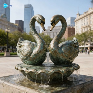 Romantik Büyük Ölçekli Modern Soyut Sanat Dev Bronz Kuğu Kalp Heykeli Çeşmesi Dış Mekan Dekorasyonu İçin - Product Image 5