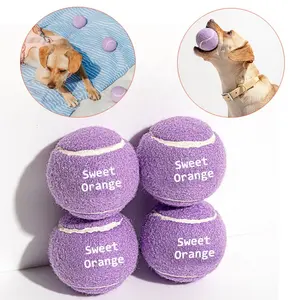 Großhandel benutzer definierte Logo Kauen Gummi Übung Training interaktive Haustier Ball werfen kleine Tennis Hund Ball Spielzeug mit Logo für Hunde