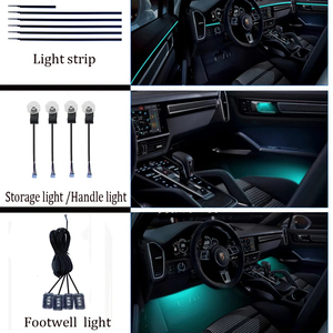 Kit d'éclairage d'ambiance intérieur de voiture 1 en 18, bande lumineuse RGB néon en fibre optique acrylique, accessoires LED, éclairage décoratif - Product Image 5