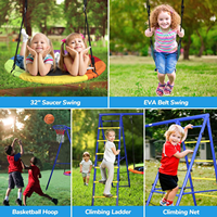 IUNNDS Ensemble de balançoires multifonctionnel pour enfants, pour jardin extérieur, avec paniers de basket, balançoire à sangle, balançoire arbre et échelle d'escalade
