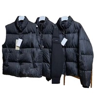 Veste matelassée homme col montant en maille jacquard patchwork coupe slim streetwear de haute qualité pour le marché européen transfrontalier 2026