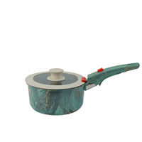 Ensemble de casseroles et poêles en aluminium moulé sous pression, revêtement antiadhésif, manche en bakélite détachable, marbre vert, compatible induction