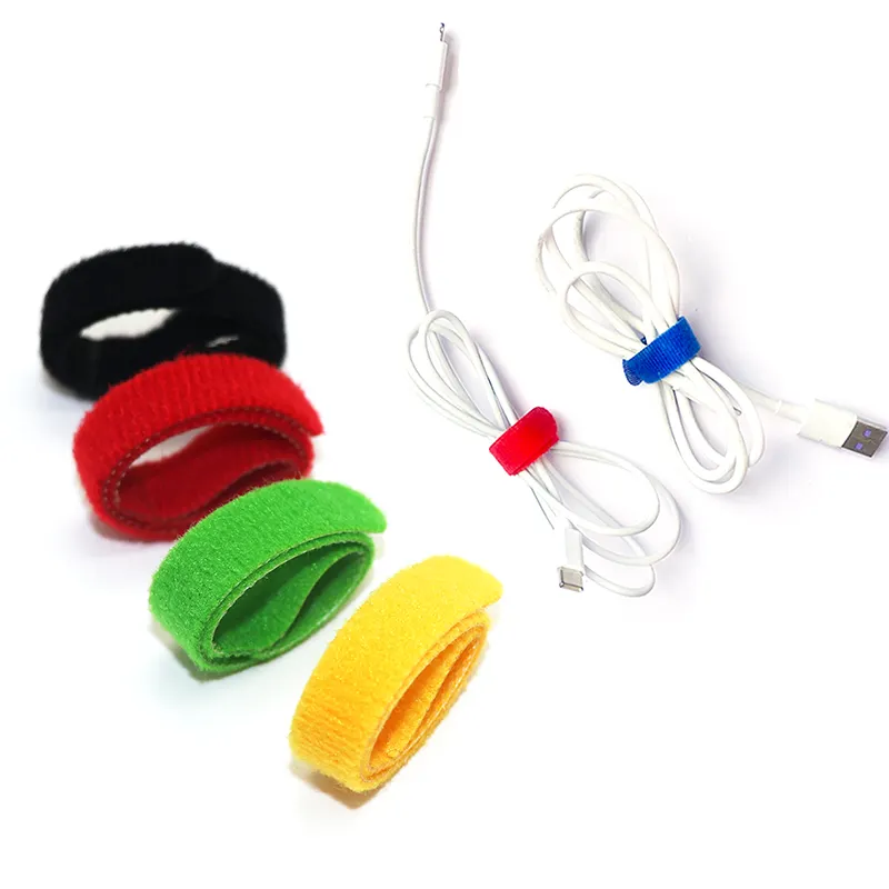 Attache-câble à crochet et boucle en Nylon coloré de type P avec Logo imprimé personnalisé, taille, attache-câble à crochet et boucle en Nylon coloré