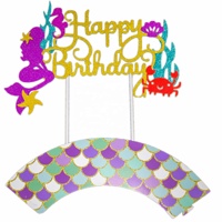 Gâteau de sirène très vendu avec décoration de gâteau d'anniversaire sur le thème de la sirène