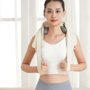 LUYAO inalámbrico simulado masaje humano eléctrico Shiatsu espalda 4d cuello hombro hoja masajeador con calor