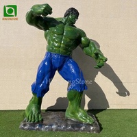 Statue de Hulk en fibre de verre décorative 2024, H200cm, statue de dessin animé en résine