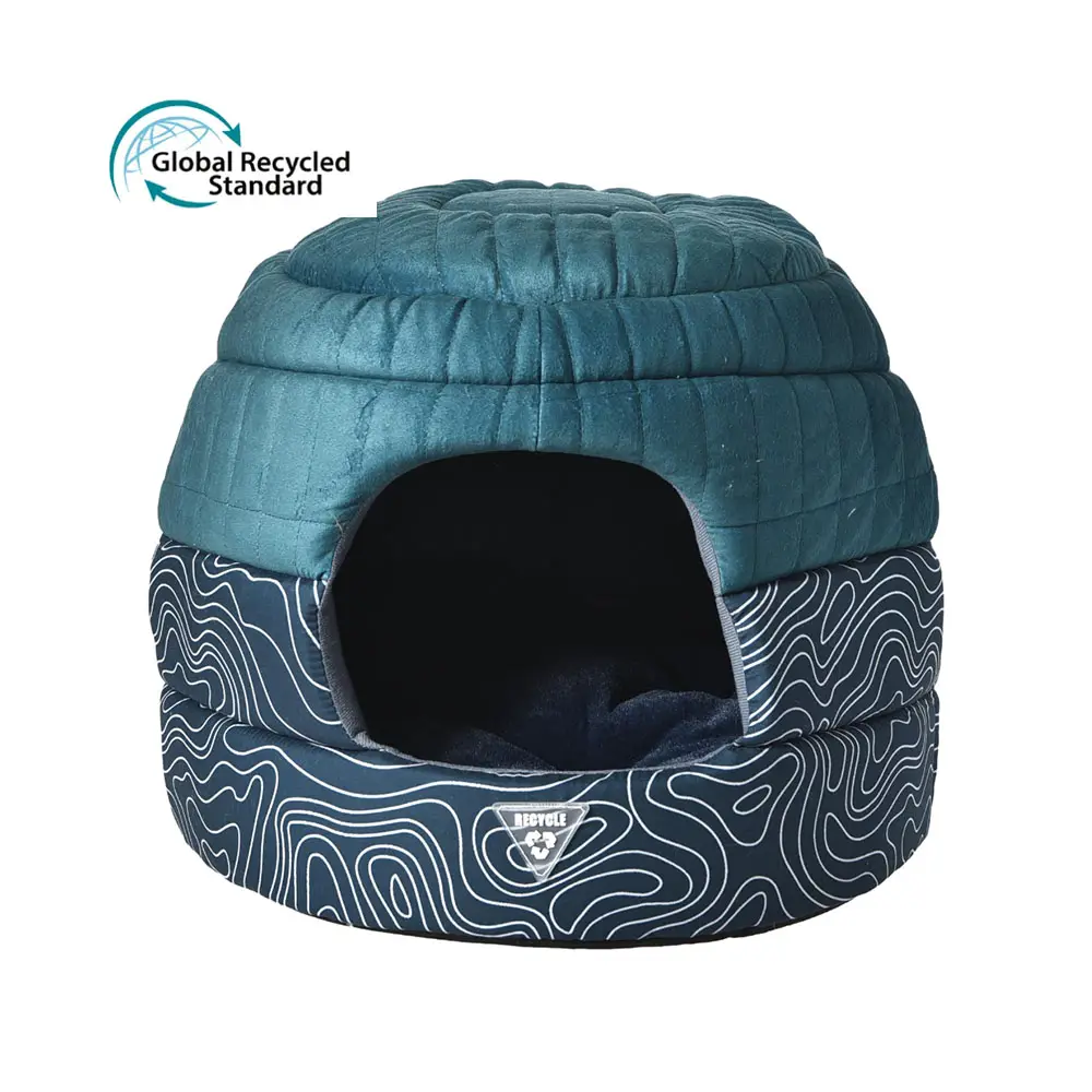 Custom Duurzaam Milieuvriendelijk Gerecycled Materiaal Luxe Hond Grot Bed Kat Nest