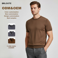 En stock – Polo tricoté pour homme, faible MOQ, T-shirt tricoté à manches courtes pour homme, logo personnalisé, col rond et col polo, livraison rapide