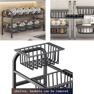 Under Sink Organizer 2 Tier Expandable Cabinet Shelf Organizer Under Sink Storage Rack with <b>Removable</b> Panels and Baskets - Product Image 4