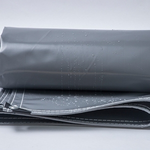 Couverture imperméable de camion extérieur, bâche épaisse <span class=keywords><strong>grise</strong></span>, <span class=keywords><strong>toile</strong></span> <span class=keywords><strong>cirée</strong></span> en PVC, voile d'ombrage pour le soleil et la pluie - Product Image 4