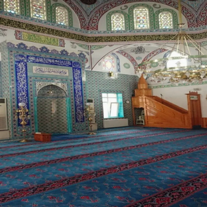 Tappeto da Preghiera per Moschea a Tutta Parete, Design Geometrico ad Arco Simmetrico, Impermeabile e Antimuffa per <span class=keywords><strong>Sala</strong></span> di Preghiera dell'Accademia Islamica - Product Image 2