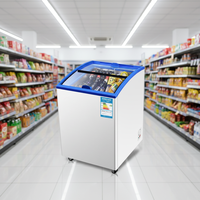 Congélateur commercial transparent X-MING en verre pour crème glacée, glaces et sorbets, vitrine réfrigérée