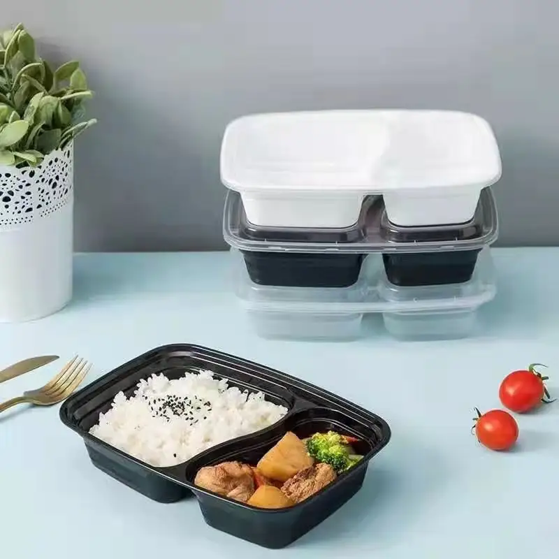 Одноразовые прямоугольные пластиковые контейнеры для еды, 1000 мл