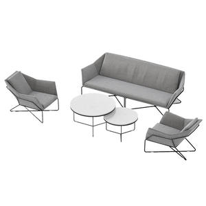 Ensemble de canapés de bureau modernes et minimalistes avec table basse en forme de U, confortables, en tissu, pour la réception et les espaces de réunion - Product Image 5