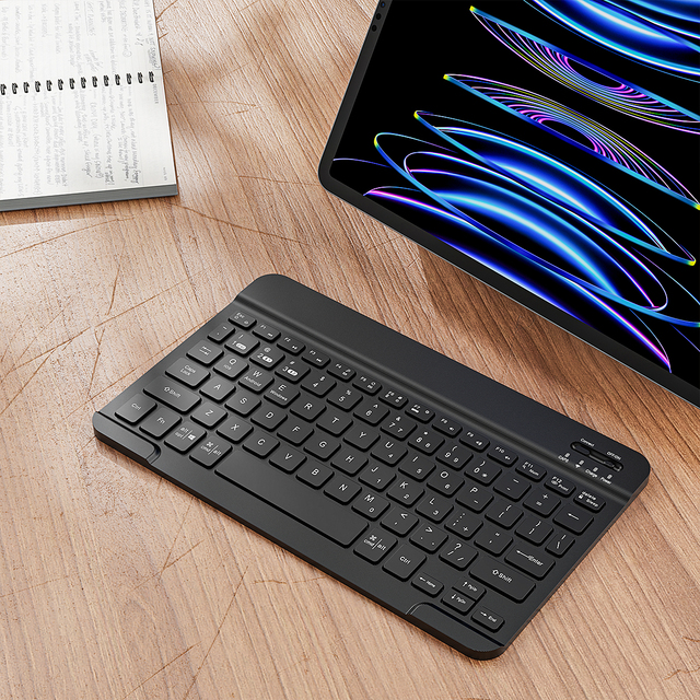 Mini Portable 77 Keys Ultra-Slim Bluetooth Keyboard Portable Mini Wireless Keyboard Rechargeable for Laptop Tablet Smartphone