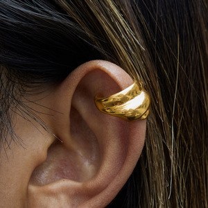 <b>Cuff</b> <b>Earrings</b> 18K Gold Stainless Steel Multi Layer Geometric Design Fashion Jewelry - Product Image 3