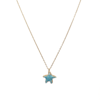 Collier en perles turquoise étoilées, chaîne serpent, plaqué or, acier inoxydable 316L, durable, résistant, tendance, unisexe, cadeau, bijoux