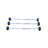 Équipement de fitness de gymnastique commerciale 20kg-50kg ensemble d'haltères à boucle droite fixe pour le matériel en caoutchouc d'entraînement de musculation