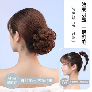วิกผมทรงผมบันหรูหราพร้อมคลิปสำหรับผมสั้น ใช้ทุกวัน สีน้ำตาล สีดำ สีดำธรรมชาติ สีน้ำตาลเข้ม สีน้ำตาลอ่อน มัลติฟังก์ชั่น - Product Image 3