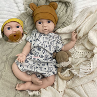 Poupée Reborn réaliste de 18 pouces avec yeux ouverts, entièrement en silicone solide, non peinte, pour nouveau-né, vente en gros directe d'usine pour distributeurs