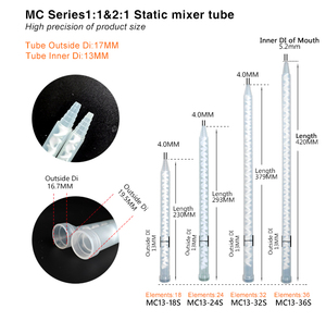 MC13-18 trộn tip PP nhựa Epoxy tĩnh Mixer Tip 2 phần ống tiêm pha chế vòi phun cho Chất kết dính - Product Image 2
