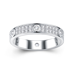 Impostazione lunetta anello Moissanite S925 argento placcato oro bianco 18K D colore VVS scintillante GRA certificato anello matrimonio di lusso eterno - Product Image 5