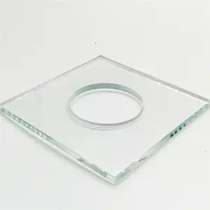 Factory Custom Square Round Hole Tempered Glass Panel Transparent Glass Sheet Fine Grinding Edge Deep Processing Glass