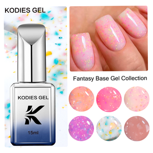 Esmalte de uñas en <span class=keywords><strong>gel</strong></span> <span class=keywords><strong>Fantasy</strong></span> Glitter White <span class=keywords><strong>Gel</strong></span> grueso Vernis 15ML Nueva base de goma UV Barniz de manicura LED semipermanente para arte de uñas - Product Image 2