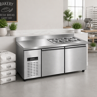Bar à salades réfrigéré pour la restauration commerciale PSG-1500 PSG-1800 Table de préparation de salades en acier inoxydable pour les magasins d'alimentation
