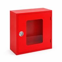 Armoire murale rouge personnalisable pour tuyau d'incendie avec fenêtre de visualisation, en acier inoxydable/acier au carbone, marque KHI, pour usage en lutte contre l'incendie, facile à utiliser