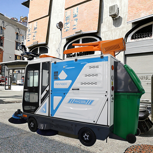 Mini balayeuse électrique de voirie <span class=keywords><strong>Hippo</strong></span> MH230B-1 avec bac à déchets arrière pour poubelle de 240L - Product Image 3