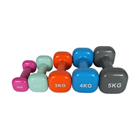 Haltères carrés d'entraînement de fitness pour la salle de sport, haltères en fonte recouverts de vinyle pour femmes, 0,5 kg à 5 kg