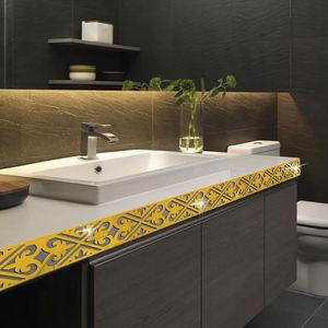 Wholesale Wall Mirror <b>Stickers</b> Decorative Pieces Acrylic Mirrors Stainless Steel <b>Sheets</b> Waistline <b>Sticker</b> Home Decoration - Product Image 2
