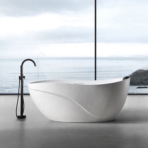 Vasca da Bagno Ovale Moderna Giapponese per Adulti, Vasca Freestanding per Bagno Interno - Product Image 4