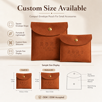 Pochette à bijoux en microfibre de luxe avec logo personnalisé en relief, anti-rayures et anti-poussière, sac cadeau promotionnel OEM