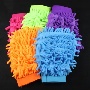 Enkelzijdig Coral Fleece Vegen Chenille Wassen Tool Auto Dust Wasmachine Mitt Huishoudelijke Auto Car Cleaning Mitt Willekeurige Kleur