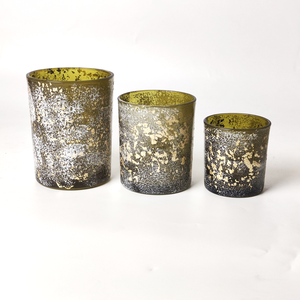 Decoración del hogar 6oz 8oz 10oz 12oz 14oz de lujo de Navidad <span class=keywords><strong>blanco</strong></span> <span class=keywords><strong>verde</strong></span> oro recto candelabros de vidrio linternas y tarros de velas taza - Product Image 4