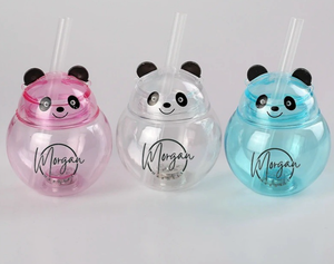 Botella de Agua Personalizada al por Mayor de 500ml con Diseño Creativo de Panda, Cordón y Luz LED, Vasos para Granizados con Asa de Transporte - Product Image 5