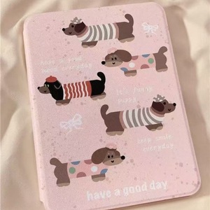 Funda Transparente de Cuero con Diseño de Cachorro Blanco para iPad Air 4/5, iPad Pro 2024, iPad 7/8/9/10ª Generación - Product Image 1