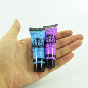 นีออนสีLuminous Glow BlacklightสีUv Face Paintสำหรับปาร์ตี้ฮาโลวีนแต่งหน้า