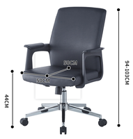 Chaise de bureau ergonomique confortable en cuir PU pivotante avec dossier