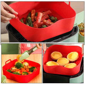 Rivestimento antiaderente in Silicone riutilizzabile <span class=keywords><strong>per</strong></span> uso alimentare da 8 pollici quadrati <span class=keywords><strong>per</strong></span> teglie da forno <span class=keywords><strong>accessori</strong></span> <span class=keywords><strong>per</strong></span> <span class=keywords><strong>friggitrice</strong></span> <span class=keywords><strong>ad</strong></span> <span class=keywords><strong>aria</strong></span> - Product Image 3